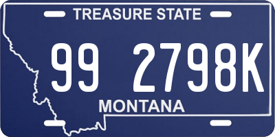 MT license plate 992798K