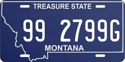 MT license plate 992799G