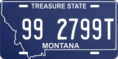 MT license plate 992799T