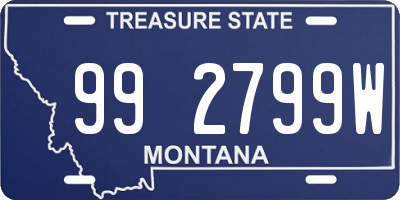 MT license plate 992799W