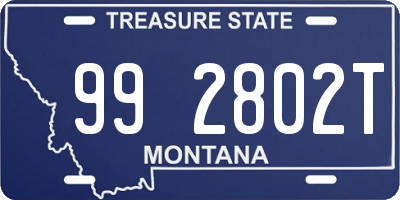 MT license plate 992802T