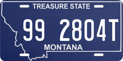 MT license plate 992804T