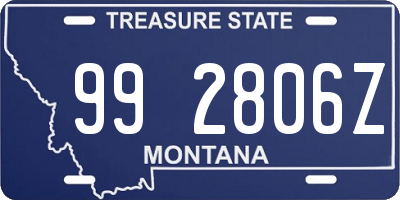 MT license plate 992806Z