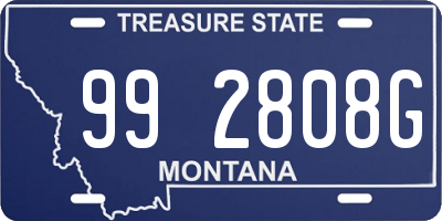 MT license plate 992808G