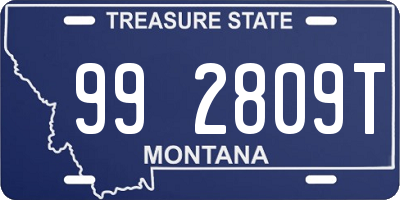 MT license plate 992809T