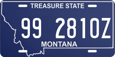 MT license plate 992810Z