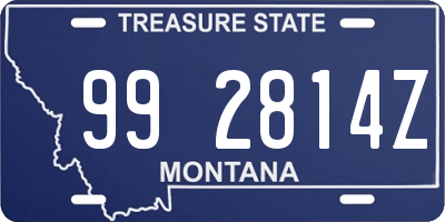 MT license plate 992814Z