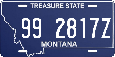 MT license plate 992817Z