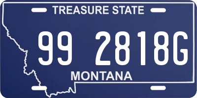 MT license plate 992818G