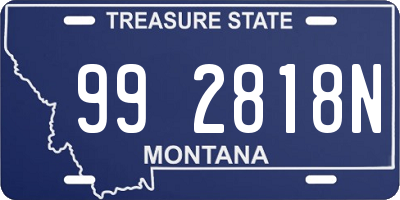 MT license plate 992818N