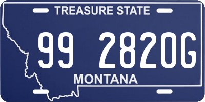 MT license plate 992820G