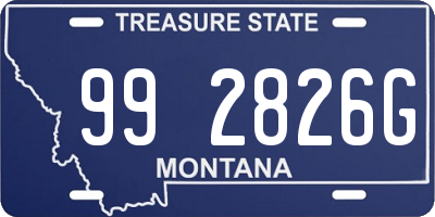 MT license plate 992826G