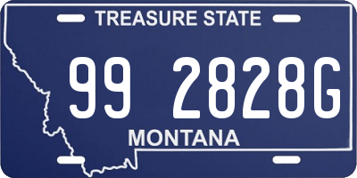 MT license plate 992828G