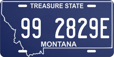 MT license plate 992829E