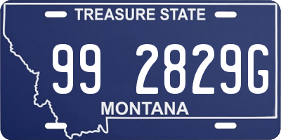 MT license plate 992829G