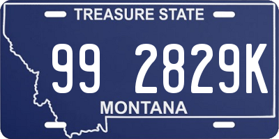 MT license plate 992829K