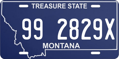 MT license plate 992829X