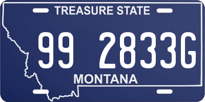 MT license plate 992833G