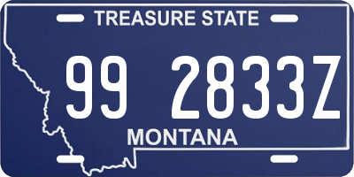 MT license plate 992833Z