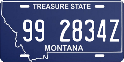 MT license plate 992834Z