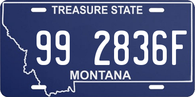 MT license plate 992836F