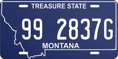 MT license plate 992837G