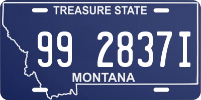 MT license plate 992837I