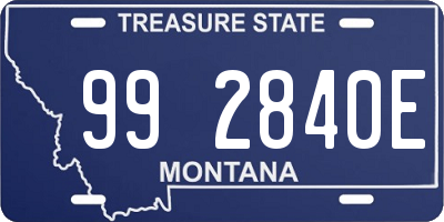 MT license plate 992840E