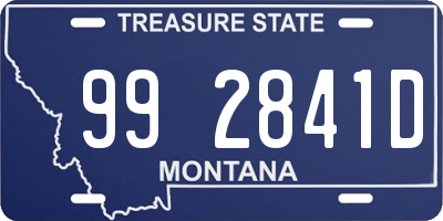 MT license plate 992841D