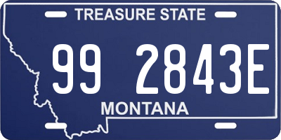 MT license plate 992843E