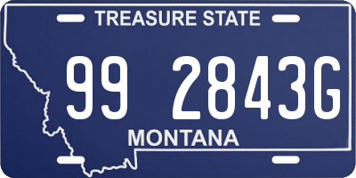 MT license plate 992843G