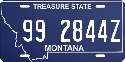 MT license plate 992844Z