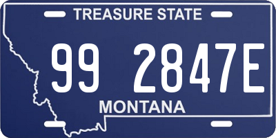 MT license plate 992847E