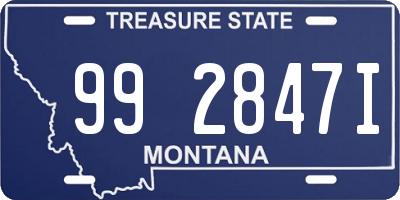 MT license plate 992847I