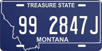 MT license plate 992847J