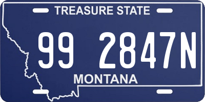 MT license plate 992847N