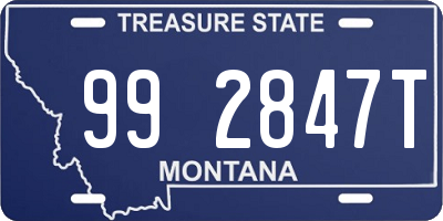 MT license plate 992847T