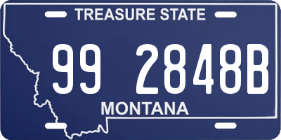 MT license plate 992848B