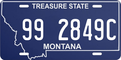 MT license plate 992849C