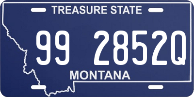 MT license plate 992852Q