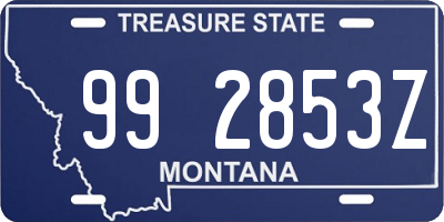 MT license plate 992853Z