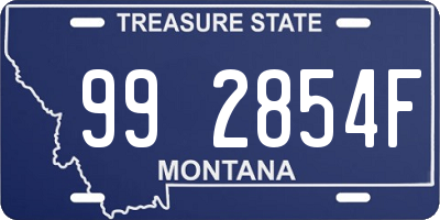 MT license plate 992854F