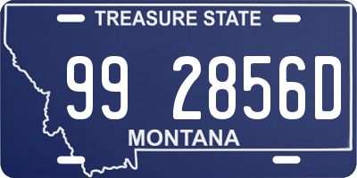 MT license plate 992856D