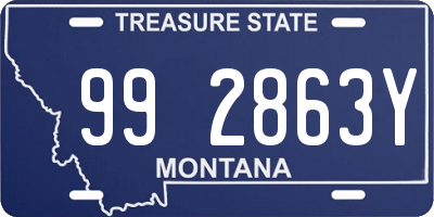 MT license plate 992863Y