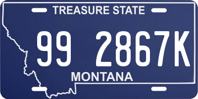 MT license plate 992867K