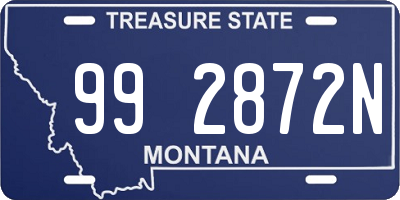 MT license plate 992872N