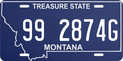 MT license plate 992874G