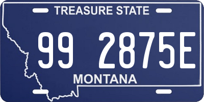 MT license plate 992875E