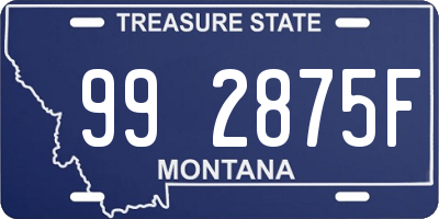 MT license plate 992875F