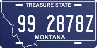 MT license plate 992878Z